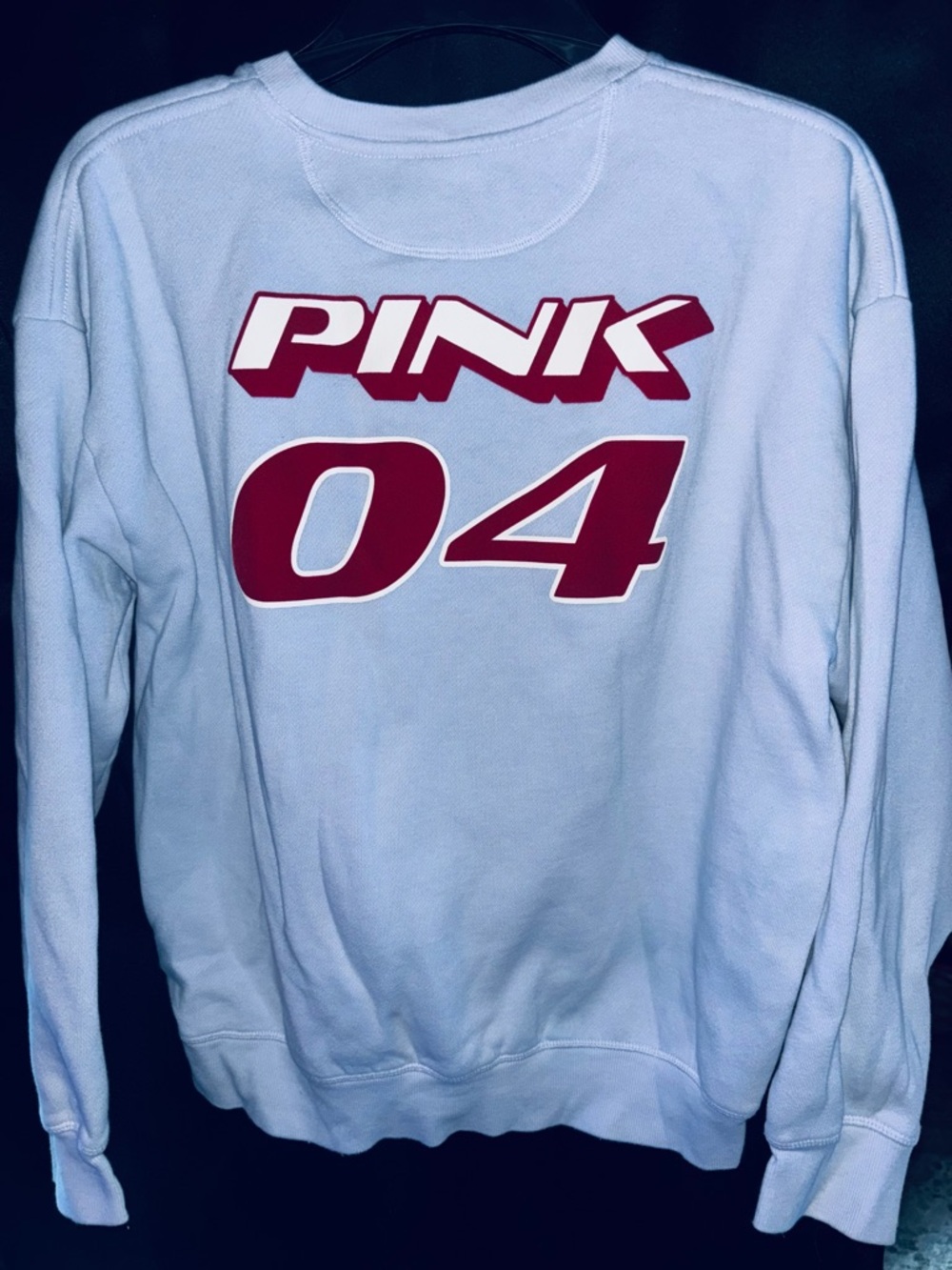 PINK Victoria's Secret White Sweatshirt with Pink Logo
